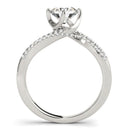 14k White Gold Spiral Design Pronged Diamond Engagement Ring (1 1/8 cttw)