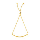 14k Yellow Gold Smooth Curved Bar Lariat Design Bracelet