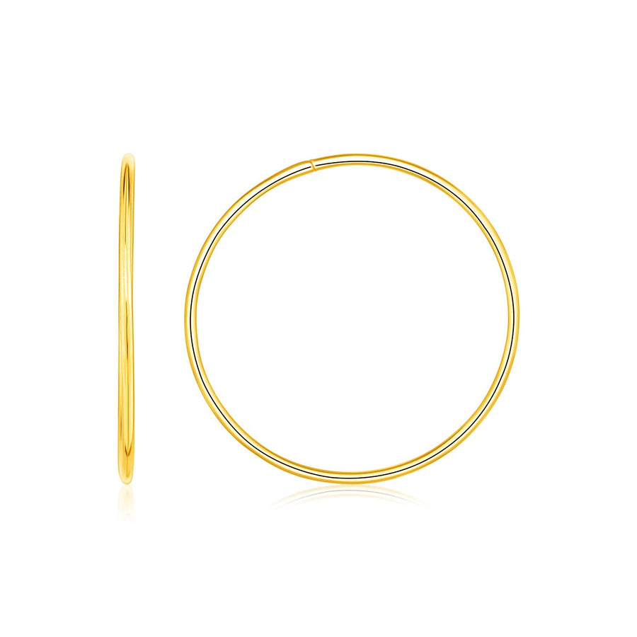 Endless Hoop Style Earrings in 14K Yellow Gold