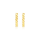 14k Yellow Gold Textured Bar Earrings