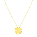 14K Yellow Gold Four Leaf Clover Necklace