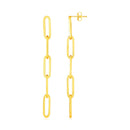 14K Yellow Gold Five Link Paperclip Chain Earrings