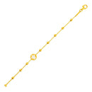 14k Yellow Gold Childrens Bracelet with Angel and Beads