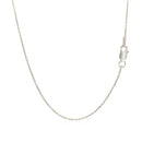 14k White Gold Round Cable Link Chain 1.1mm
