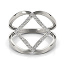 14k White Gold Interlaced Design Diamond Ring (1/5 cttw)