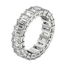 Emerald Cut Lab Grown Diamond Eternity Ring in 14k White Gold (3 cttw FG/VS2)