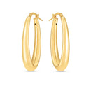 14k Yellow Gold Elongated Oval Hoops