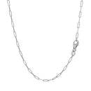 14K White Gold Fine Paperclip Chain (1.5mm)