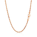 14k Rose Gold Solid Diamond Cut Rope Chain (2.30 mm)