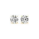 4 cttw Certified IGI Lab Grown Round Diamond Stud Earrings 14k Yellow Gold (G/VS2)
