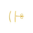 14k Yellow Gold Curve Climber Post Earrings