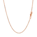 14k Rose Gold Diamond Cut Cable Link Chain 1.3mm