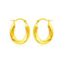 14k Yellow Gold Polished Oval Hoop Earrings