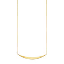 14k Yellow Gold Necklace with Polished Curved Bar Pendant