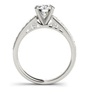 14k White Gold Single Row Prong Set Diamond Engagement Ring (1 3/8 cttw)