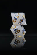 Earl Grey Lavender Sharp-Edged Resin Dice Set