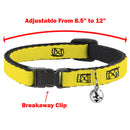 Breakaway Cat Collar with Bell - Bat Signal-3 Blue/Black/Blue