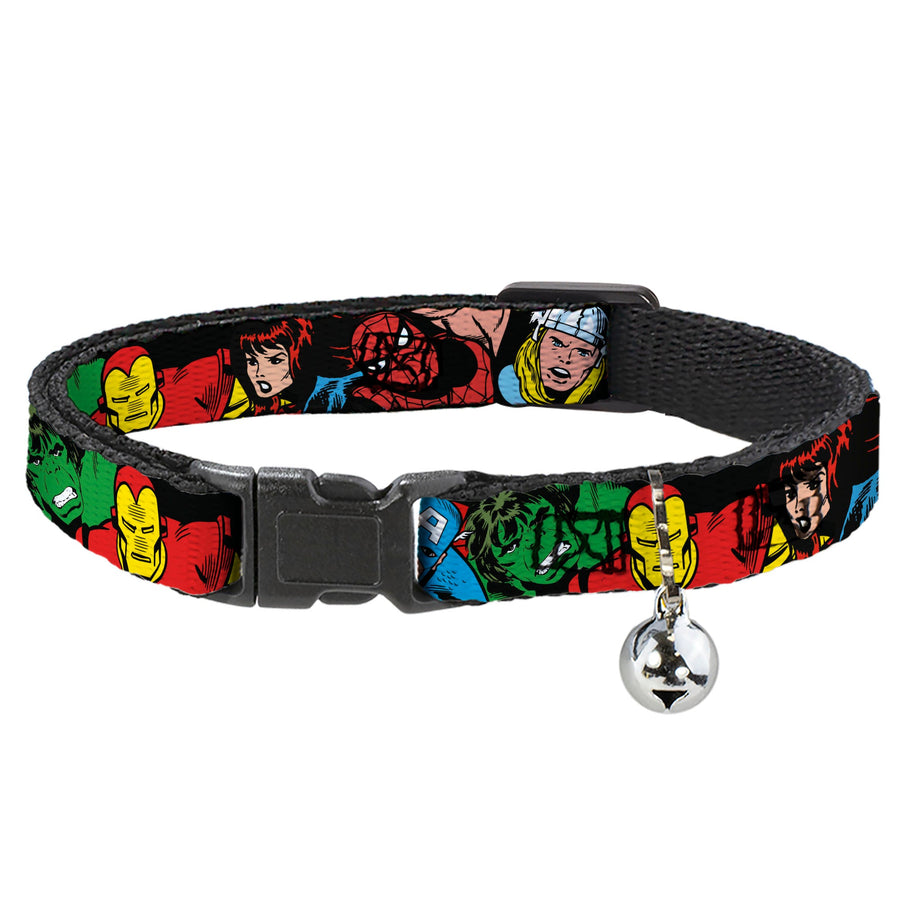 MARVEL COMICS Cat Collar Breakaway - 5-Marvel Characters Black