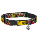 MARVEL COMICS Cat Collar Breakaway - MARVEL Retro Comic Panels Black Yellow