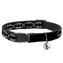 Cat Collar Breakaway - Batman Shield Black Silver