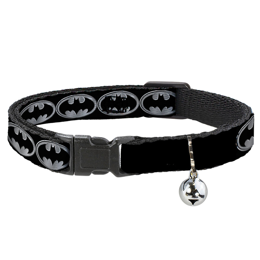 Cat Collar Breakaway - Batman Shield Black Silver