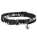 Cat Collar Breakaway - Batman Outlines Black White