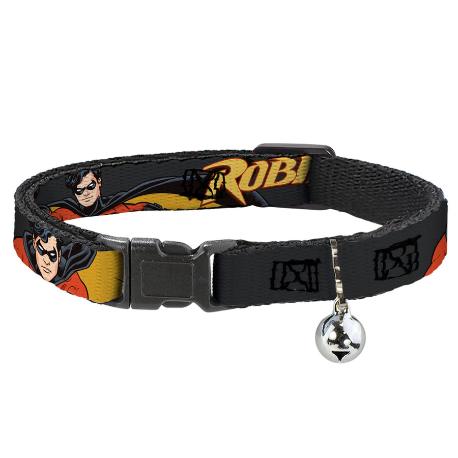 Cat Collar Breakaway - ROBIN Red Black Poses Gray