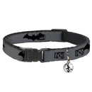 Cat Collar Breakaway - Retro Bat Logo Gray Black