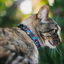 Cat Collar Breakaway - CAPTAIN AMERICA w Action Pose Weathered Blue
