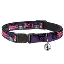 Breakaway Cat Collar with Bell - THE APOTHECARY DIARIES Chibi Maomao Pose and Title Logo Purple
