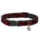 MARVEL DEADPOOL Cat Collar Breakaway - Deadpool Splatter Logo Scattered Black Red White