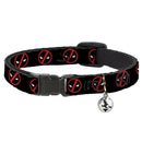 Breakaway Cat Collar with Bell - Deadpool Logo2 Black/Red/White