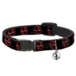 Breakaway Cat Collar with Bell - Deadpool Logo2 Black/Red/White