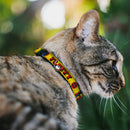 Cat Collar Breakaway - DEADPOOL'S CHIMICHANGAS Flames Yellow Black Red
