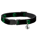 Cat Collar Breakaway with Bell - DC League of Super-Pets Green Lantern Logo Black Green