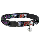 Cat Collar Breakaway - The Joker Pose Cards HAHAHAHA Black Gray