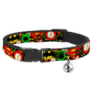Cat Collar Breakaway - Justice League Stacked Logos