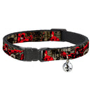 Cat Collar Breakaway - DAREDEVIL Action Poses Comic Panels Grays Red