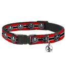 MARVEL AVENGERS Cat Collar Breakaway - HYDRA Logo Stripe Red Black White