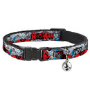 MARVEL COMICS Cat Collar Breakaway - Classic ANT-MAN 3-Poses Comic Stacked Grays Black Red