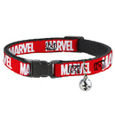 Cat Collar Breakaway - MARVEL Red Brick Logo Red White
