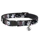 Cat Collar Breakaway - Batgirl Wonder Woman Supergirl Retro Panels Black Pink White