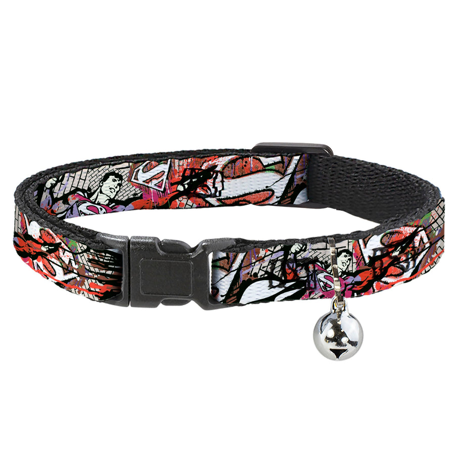 Cat Collar Breakaway - Superman Color Flying Bricks Scene