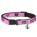 Cat Collar Breakaway - Superman Shield Pink