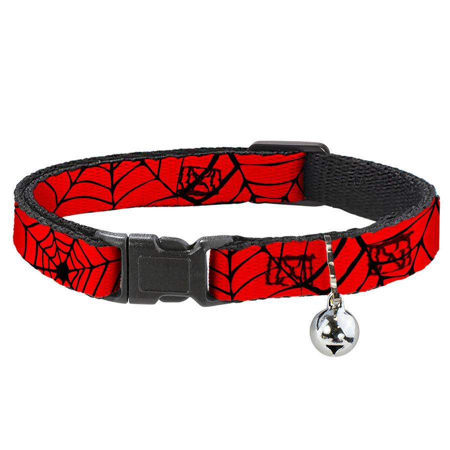 Cat Collar Breakaway - Spiderweb Red Black