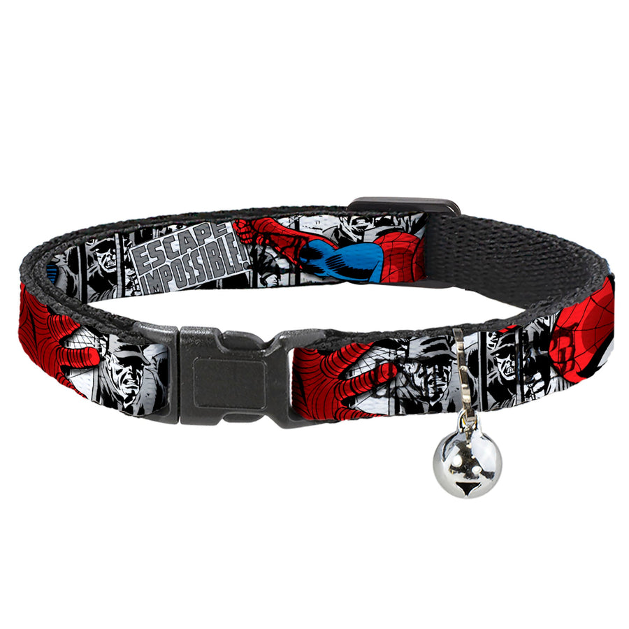 MARVEL COMICS Cat Collar Breakaway - Spider-Man Action ESCAPE IMPOSSIBLE Gray
