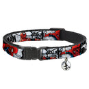ULTIMATE SPIDER-MAN Cat Collar Breakaway - SPIDER-MAN Action Poses Comic Scenes White Black Red