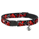 ULTIMATE SPIDER-MAN Cat Collar Breakaway - SPIDER-MAN 3-Poses Spider Web Sketch Black White Red