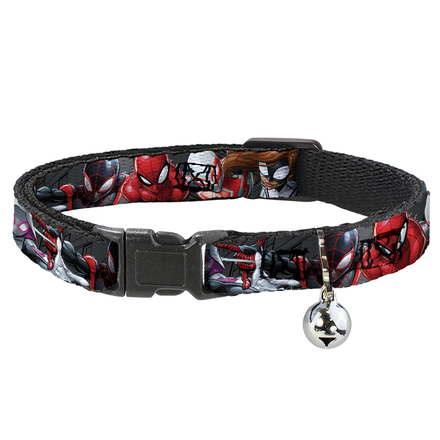 Cat Collar Breakaway - 5-Spider Hero Action Poses Grays