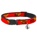 Cat Collar Breakaway - Wonder Woman Logo Red